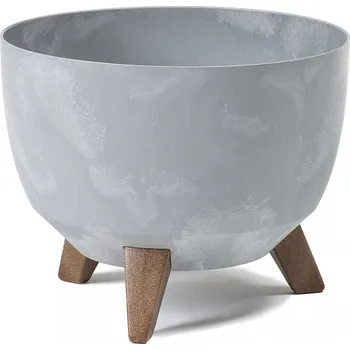 Květináč Plastová mísa Roma eco beton efekt 240 mm, šedý beton