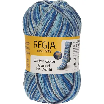 Příze Regia 4-Ply Cotton Color 02411 Helsinki (Ponožková pžíze bavlněná Regia 4-Ply Cotton Color 02411 Helsinki color)