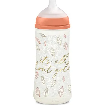 Kojenecká láhev Suavinex Gold Kojenecká láhev 360 ml Fyziologický průtok L oranžová