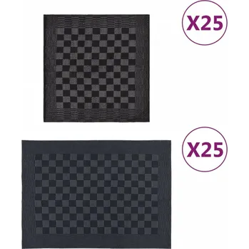 vidaXL Kuchyňské utěrky 50 ks černé a šedé bavlna