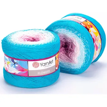 Yarn Art příze Flowers 294 fialková, růžová, tyrkysová