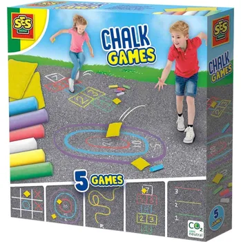 Desková hra SES CREATIVE Hra s barevnými křídami na ven 5v1 *SPOLEČENSKÉ HRY*