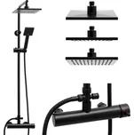 Erga Tiki, sprchová souprava s pákovou baterií a dešťovou hlavicí 20x20 cm, černá matná, ERG-YKA-BP.TIKI-BLK