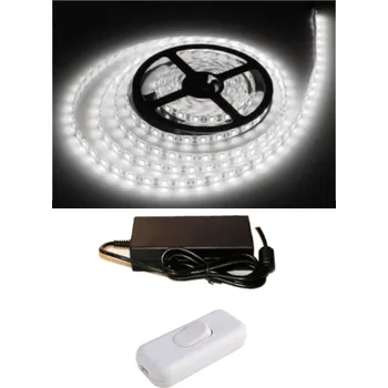 LED páska Sada LED pásku 4 m studená bílá s vypínačem 1100 lm/1m nezalitý, bez silikonu