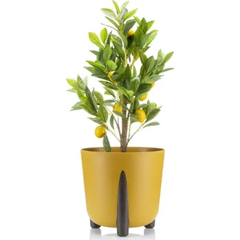 PLASTOVÝ KVĚTINÁČ MOSS ECO 25X26 CM HOŘČICOVÁ