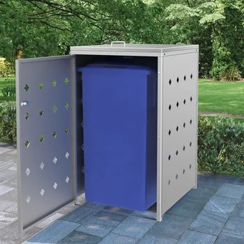 Popelnice vidaXL Přístřešek na popelnici 240 l nerezová ocel