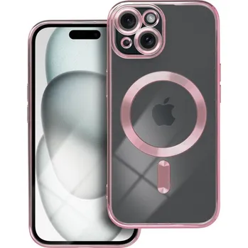 Pouzdro na mobilní telefon Electro Mag Cover pro Apple iPhone 15 Transparent/Rose Gold