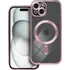 Pouzdro na mobilní telefon Electro Mag Cover pro Apple iPhone 15 Transparent/Rose Gold