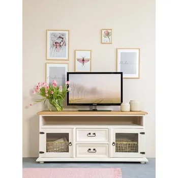 Jídelní stůl ARTEN (NANO Systems s.r.o.) Rustikální TV stolek POPRAD RTV07 (bílé vosky)