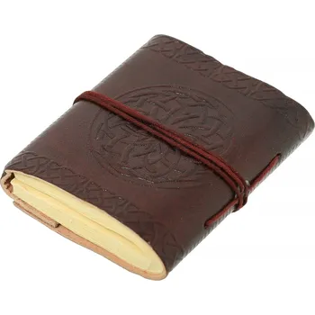 Karnevalový kostým Deepeka Malý zápisník s ražbou Keltského slunce na koženém obale, 9x7cm