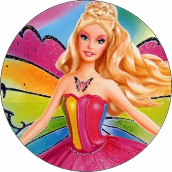 Jedlá dekorace na dort Jedlý papír Barbie víla 19,5 cm