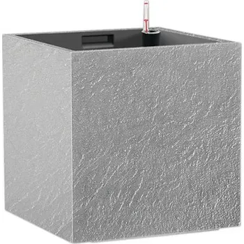 Samozavlažovací květináč Cubico stone 33 x 33 x 33 cm kamenná šedá