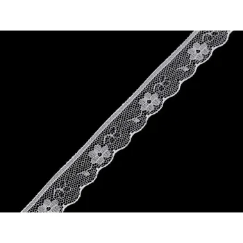 Krajka Silonová krajka šíře 18 mm, barva bílá