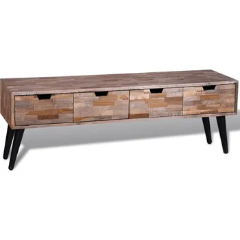 Televizní stolek vidaXL TV skříňka se 4 zásuvkami z regenerovaného teaku