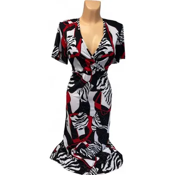 Dámské šaty Dámské šaty, Barva Červená, Velikost XL46, Materiál 98% Polyester 2% Lycra