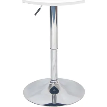 Jídelní stůl Barový stůl s nastavitelnou výškou, bílá, průměr 60 cm, BRANY 2 NEW