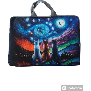 Taška na notebook kočky s noční oblohou