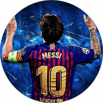 Jedlá dekorace na dort Jedlý papír Lionel Messi v dresu FC Barcelona 19,5 cm