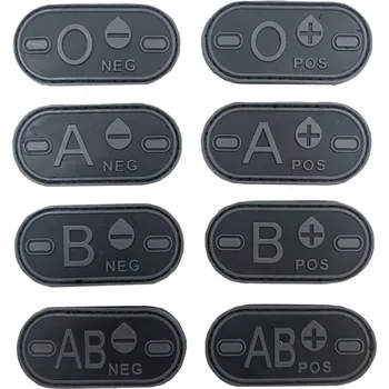 Nášivka 3D nášivka krevní skupiny AB POS - černá/šedá, TYP D, A.C.M.