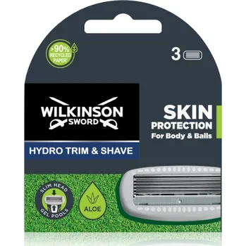 Břitva na holení Wilkinson Sword Hydro Trim and Shave Skin Protection For Body and Balls náhradní hlavice 3 ks