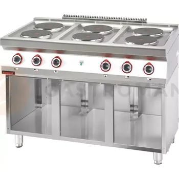 Sporák Elektrický sporák 6 kulatých plotýnek 6x2,6 kW na otevřeném podstavci | KROMET, 700.KE-6.S