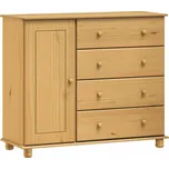 IdeaNabytek Prádelník 4 zásuvky + dvířka 8016V vosk