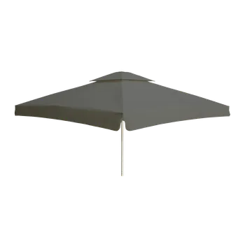 Stínicí technika Perfecta Parasols Velký slunečník BIGGIE SQUARE 5 m bílá kostra, potah s volánem Antracit