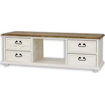 Jídelní stůl ARTEN (NANO Systems s.r.o.) Rustikální TV stolek POPRAD RTV06 (bílé vosky)