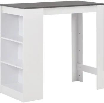 Barový stolek 280216 vidaXL Bar Table with Shelf White 110x50x103 cm