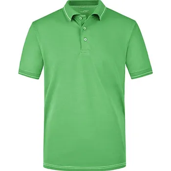 Pánské tričko James&amp;Nicholson Pánská polokošile JN569 Lime Green-White L