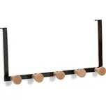 ZELLER Věšák na dveře 5 háčků, černý 37,5x9x18cm