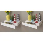 vidaXL Plovoucí nástěnná police s šuplíkem 2 ks bílá 48 cm