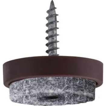 Podložka pod nábytek Walteco Filcový kluzák s vrutem, průměr 24mm, hnědý, 8 ks