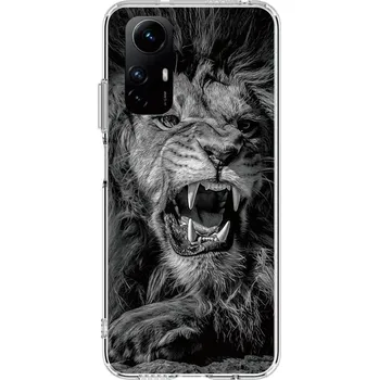 Pouzdro na mobilní telefon Kryt Xiaomi Redmi Note 12S Image pevný Černobílý lev (obal neboli pouzdro na Xiaomi Redmi Note 12S)