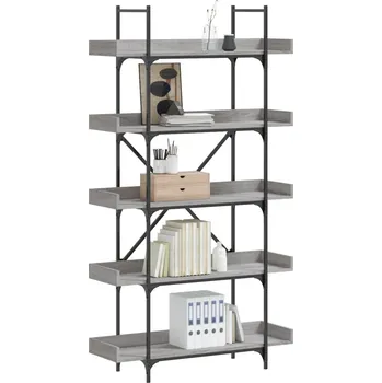 Obývací pokoj vidaXL Knihovna s 5 policemi šedá sonoma 100 x 33 x 180,5 cm kompozit