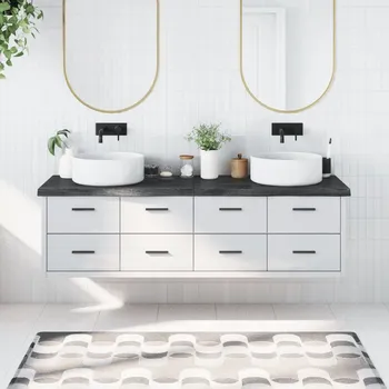 vidaXL Koupelnová deska tmavě hnědá 180x60x(2-6) cm ošetřený masiv