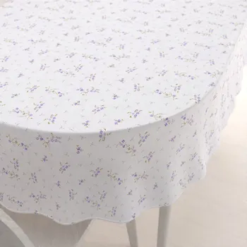 ubrus Bavlněný oválný ubrus Sandra SA-296 Drobné fialové kvítí na bílém 100x140 cm