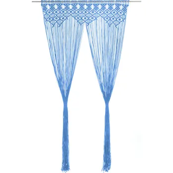 Závěs vidaXL Macramé závěs 140 x 240 cm bavlna [323995] Barva: Modrá