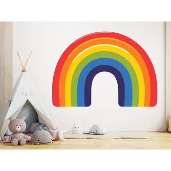 Samolepící dekorace Pestrá duha samolepka na zeď arch 100 x 72 cm