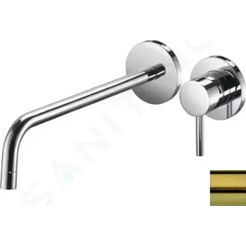 Vodovodní baterie Paffoni Light Umyvadlová baterie pod omítku s tělesem, 2-otvorová instalace, kartáčované zlato, LIG006HGSP70