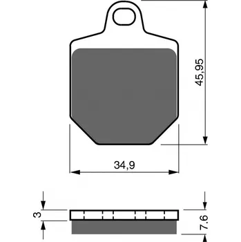 Brzdová destička Brzdové destičky GOLDFREN 238 S3 (1 set - 4 pcs)