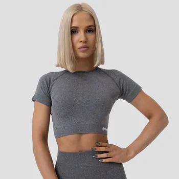 Dámské tričko GymBeam Dámské triko FLO Crop-Top Grey XL
