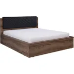 GiB Meble Manželská postel DENVER Barva: korpus: KLÁŠTERNÍ DUB | čela: KLÁŠTERNÍ DUB | vložky: LESK ČERNÁ