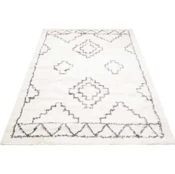 Koberec Makro Abra Kusový koberec Shaggy DELHI 3999A krémový šedý Rozměr: 160x220 cm