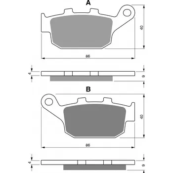 Brzdová destička Brzdové destičky GOLDFREN 306 AD