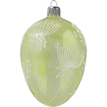 Velikonoční dekorace Velikonoční kraslice s květy zelená