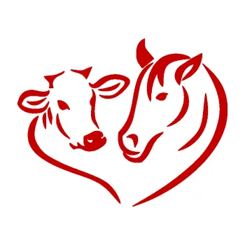 Samolepící dekorace Kůň s kravičkou v srdíčku pravá láska ke zvířatům (18 - tmavě červená) SAMOLEPKA NA AUTO, NÁLEPKA, FÓLIE, POLEP, TUNING, VLASTNÍ TEXT, TISK, AUTOSAMOLEPKY.cz, POLEPY, OBRÁZEK, LOGO, 3D STICKERS