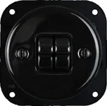 Elhard KV1255B Keramik vypínač č.5b - kulatý, páčka, černý