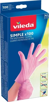 Čisticí rukavice Vileda Simple jednorázové rukavice M/L 100 ks