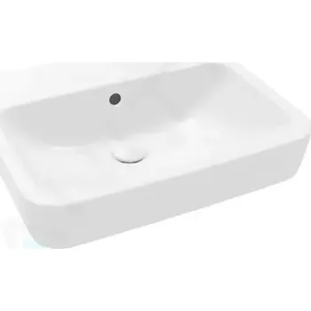 Umyvadlo Villeroy & Boch O.novo Umyvadlo na desku, 55x46 cm, s přepadem, bez otvoru pro baterii, AntiBac, CeramicPlus, alpská bílá, 4A41MLT2